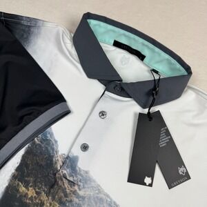 Greyson‎ Rocks Edge Polo Shirt Mens Size M Waterfall Graphic Golf